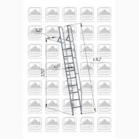 Лестница приставная наклонная алюминиевая лпна-3, 25м