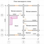 Дом из оцилиндрованного бревна диаметром 220мм, размеры: 8200 8200мм, потолок 2600мм, 112