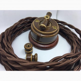 Ретро кабель и изолятор керамический для проводки