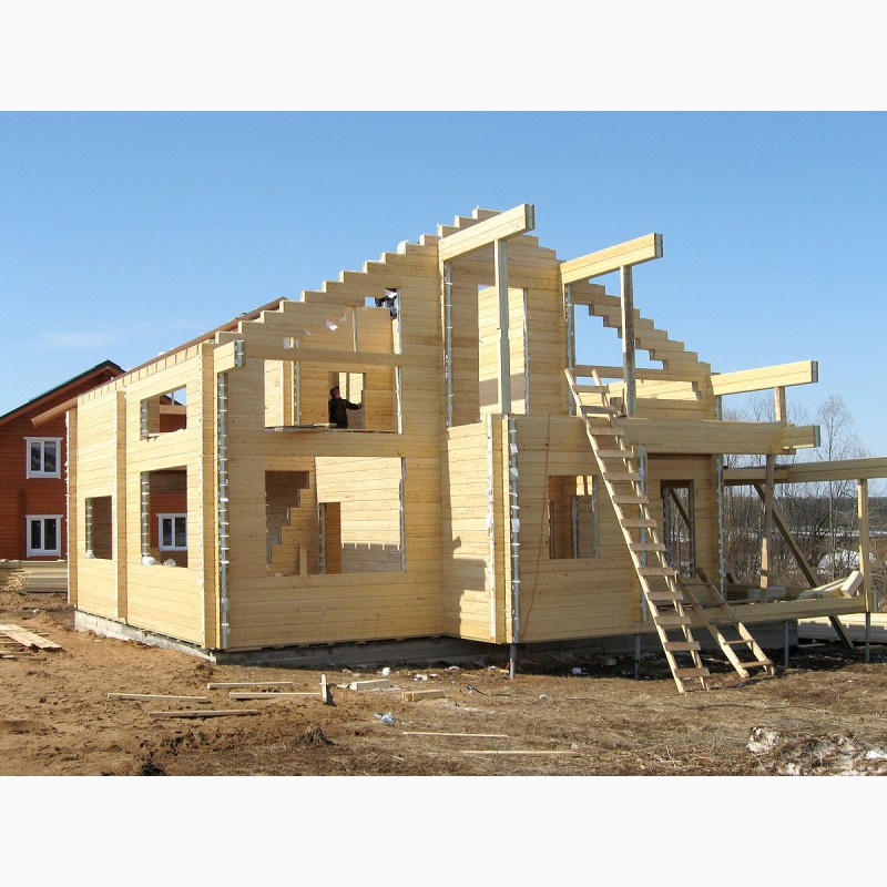 Фото 2. Строим дома, бани, тех.помещения из дерева, кирпича, блоков под ключ