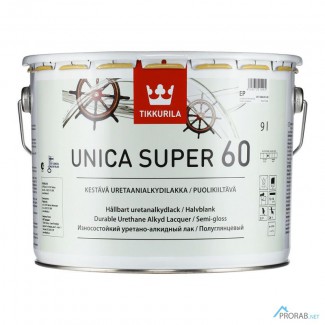 Unica Super 60 - Уника Супер, полуглянцевый лак 9л Tikkurila (Финляндия)